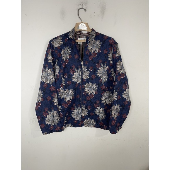 Coldwater Creek Jackets & Blazers - Coldwater Creek Womens 2X Floral Quilted Cotton Lightweight Jacket